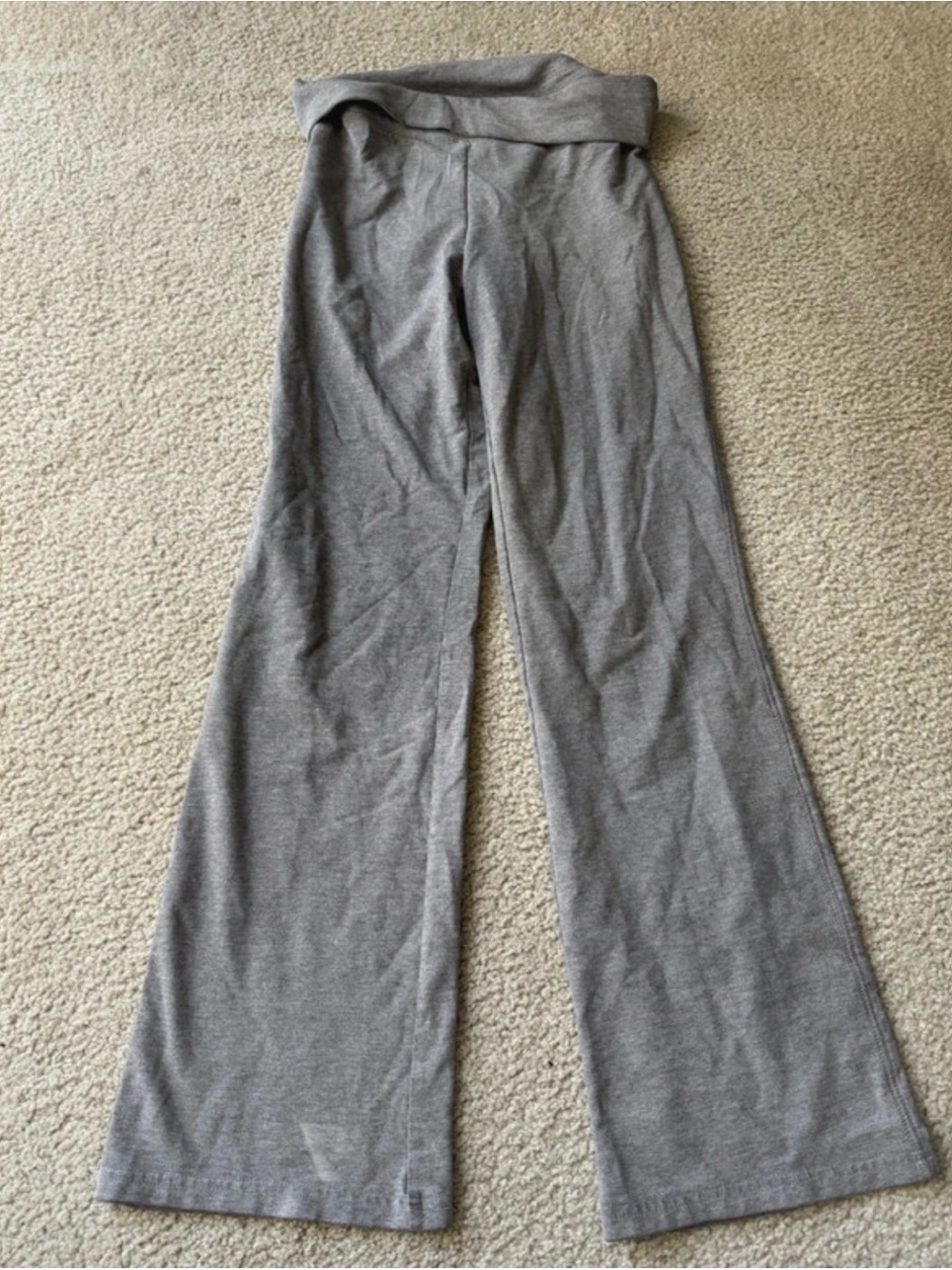 Justice Gray Fold-Over Waist Wide-Leg Knit Pants y2k sexy